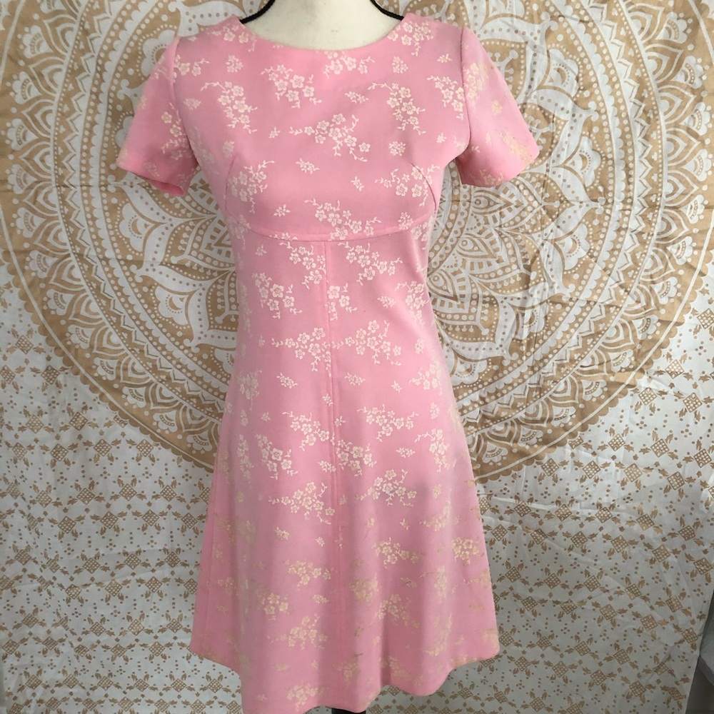 Pink Floral Dress vintage 70’s